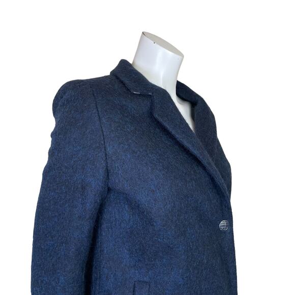 Saint James | Women's Blue Wool Blend Long Pea Coat | Size: 6 - Picture 4 of 10